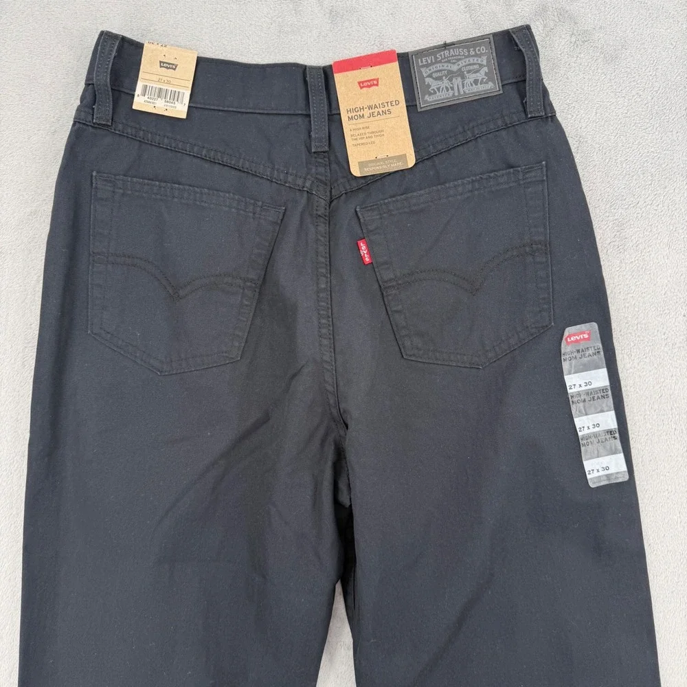 Levis 80s Mom Lightweight Jeans Womens W 27 L 30 High Rise Tapered Leg Black